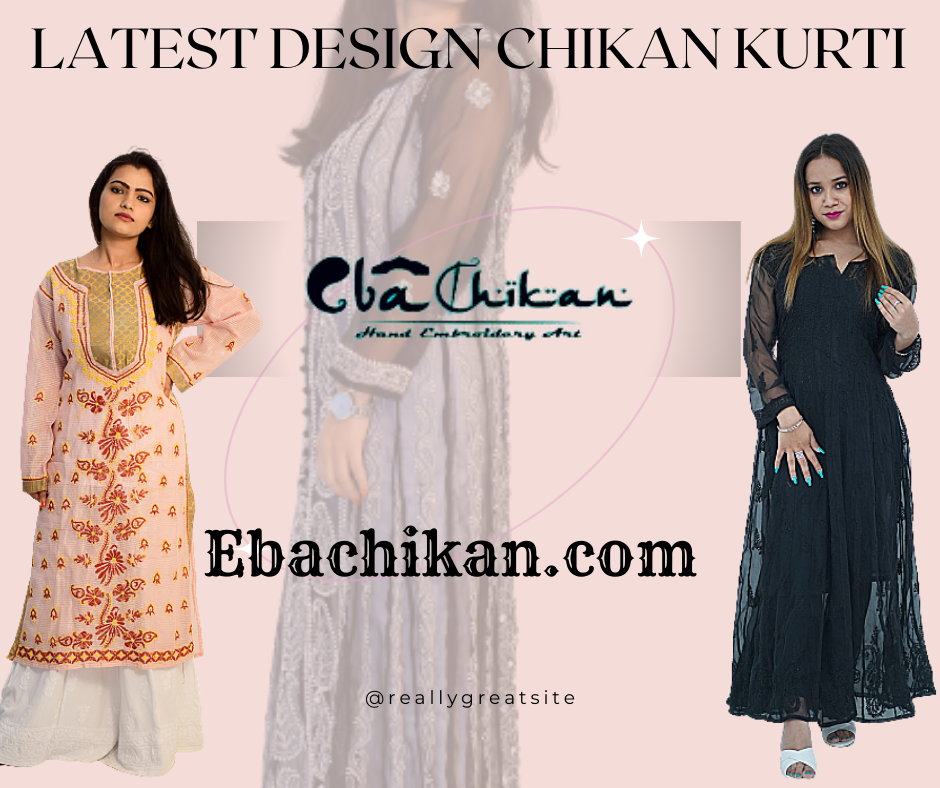 Latest Design Chikan Kurti : chikan suit latest design