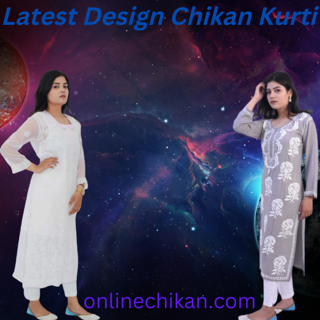 Latest Design Chikan Kurti : Lucknowi Chikankari : chikan suit