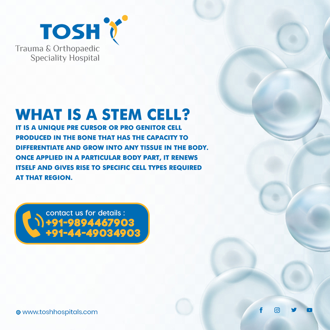 BEST STEM CELL THERAPY HOSPITAL AND FETCH IN CHENNAI – TOSH HOSPITAL