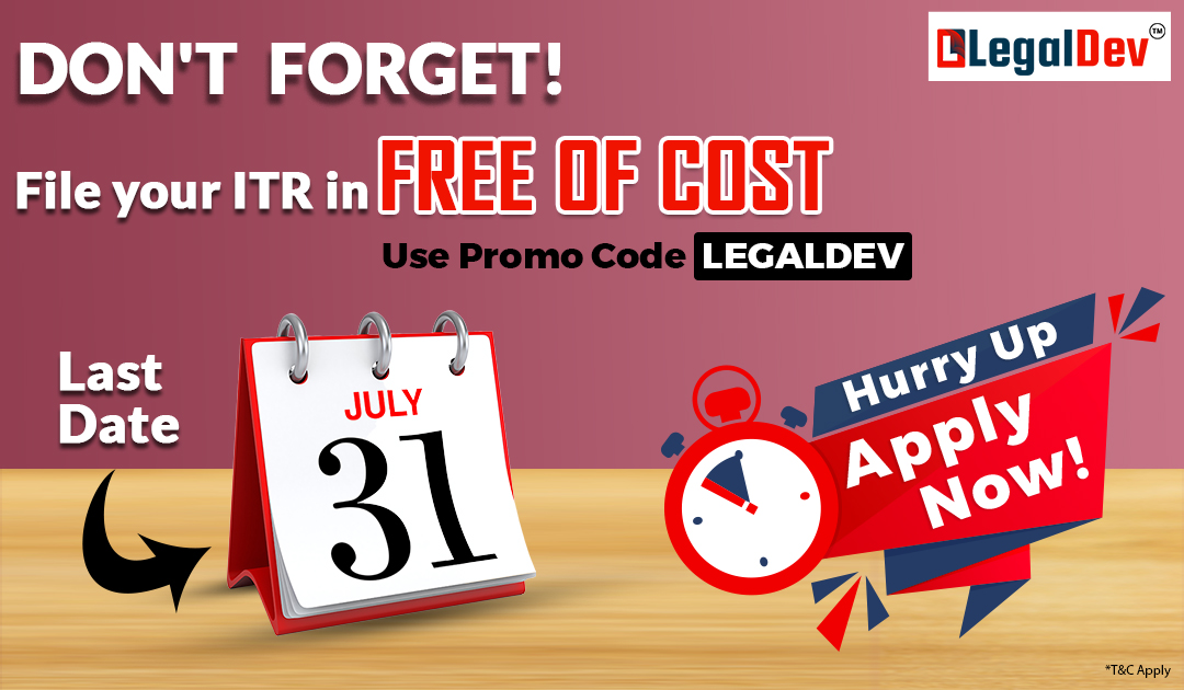 Get Free ITR Filing Service in India By Legal Dev
