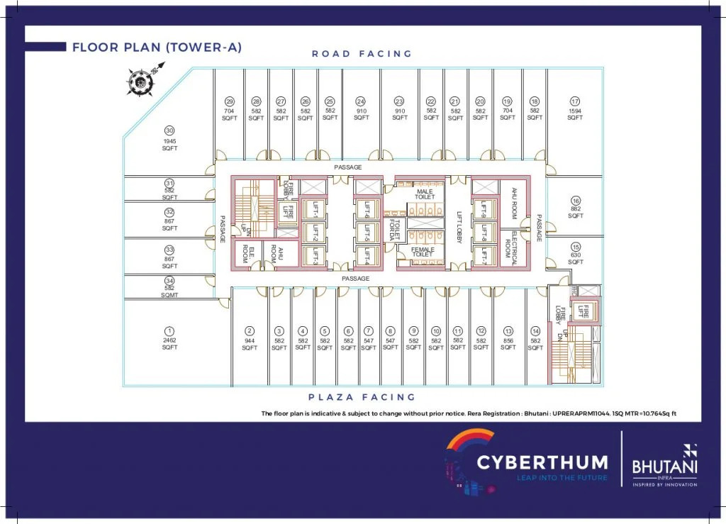 Look at your dream Commercial Office Spaces by Bhutani Cyberthum in Greater Noida