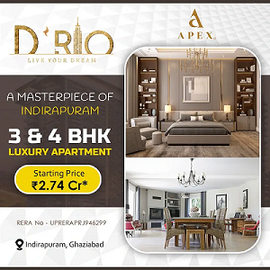 Deluxe 3 BHK Apartments in Ghaziabad by Apex Drio