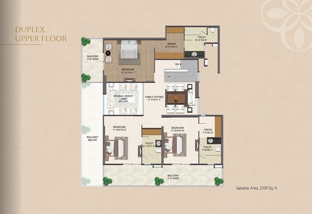 Deluxe 3 BHK Apartments in Ghaziabad by Migsun Elite One