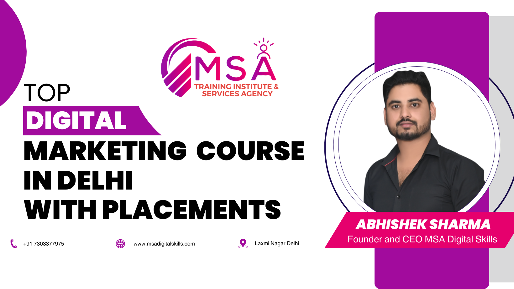 Best Digital Marketing Institute in Delhi MSA Digital Skills