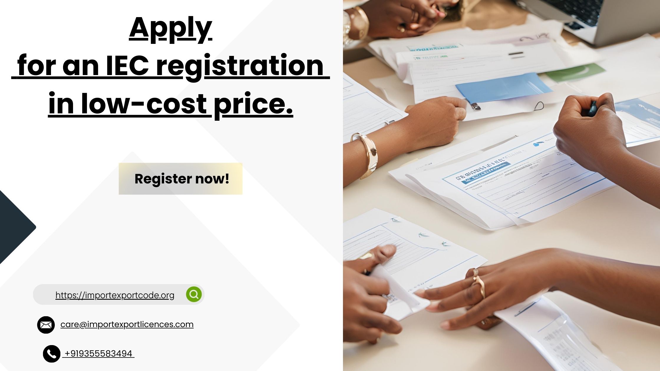 Apply for an IEC registration in low-cost price.