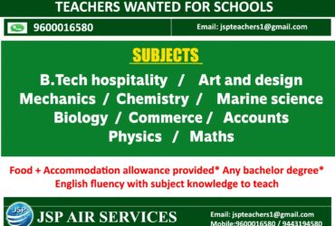 Teacher vacancy in Maldives | JSP Air Services