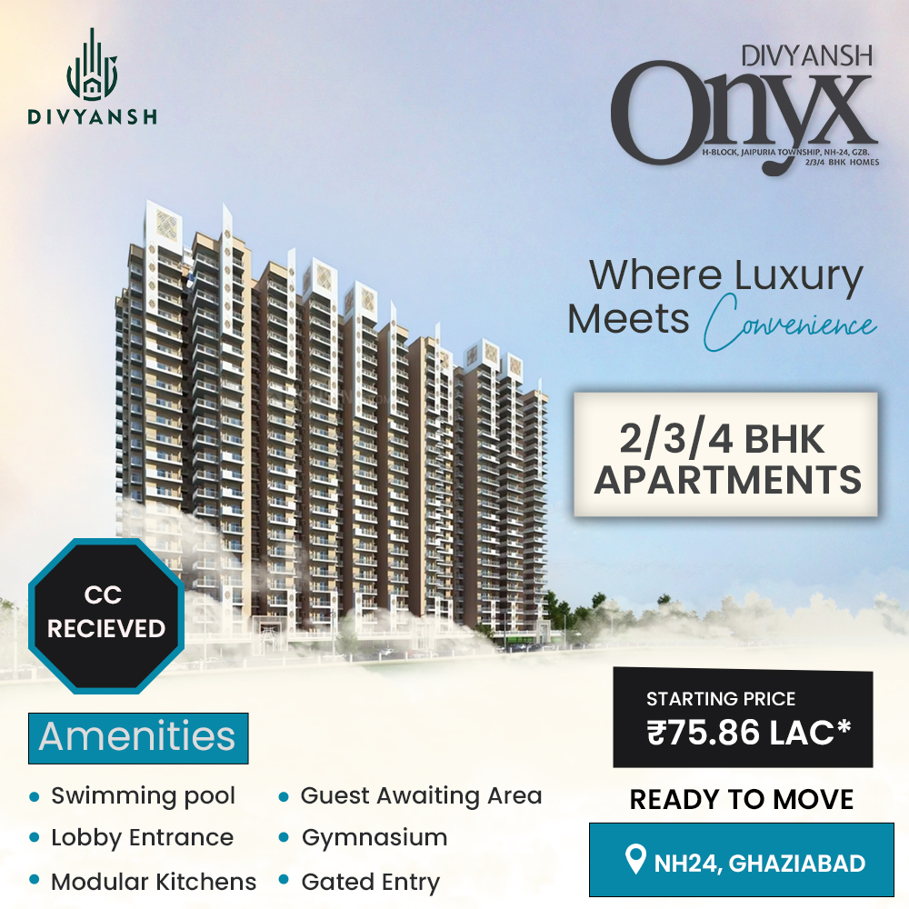 Divyansh Onyx Luxury 2/3/4 BHK Apartments, Ghaziabad