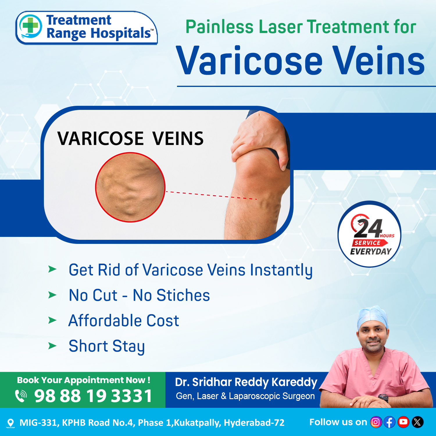 Varicose Veins Treatment in Hyderabad | kukatpally – Treatment Range Hospital