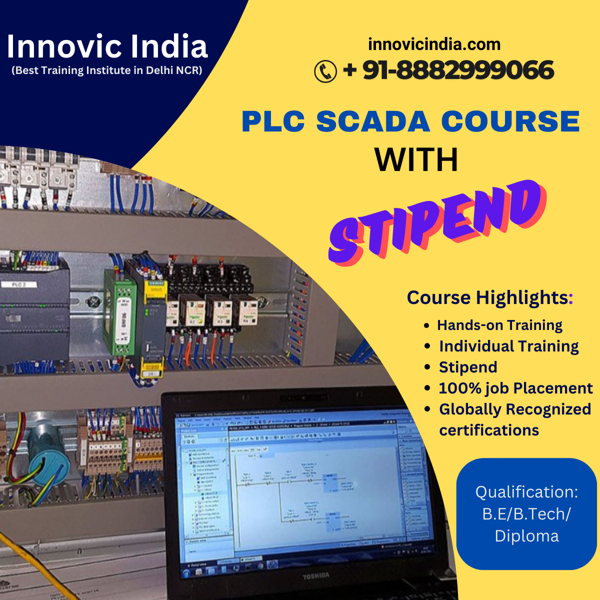 PLC SCADA Training in Delhi  with Stipend and Job.