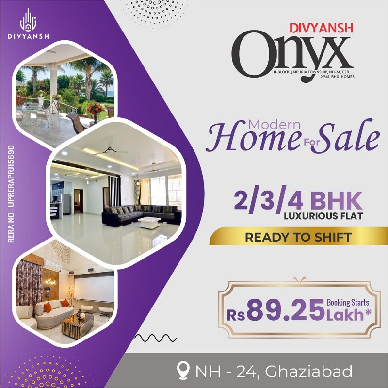 2 BHK Flat NH24 | 3 BHK Flat Ghaziabad | Divyansh Onyx