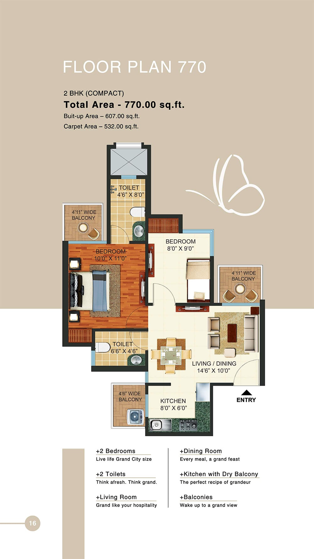 2 BHK Apartment in Siddharth Vihar – Prateek Grand City phase 1