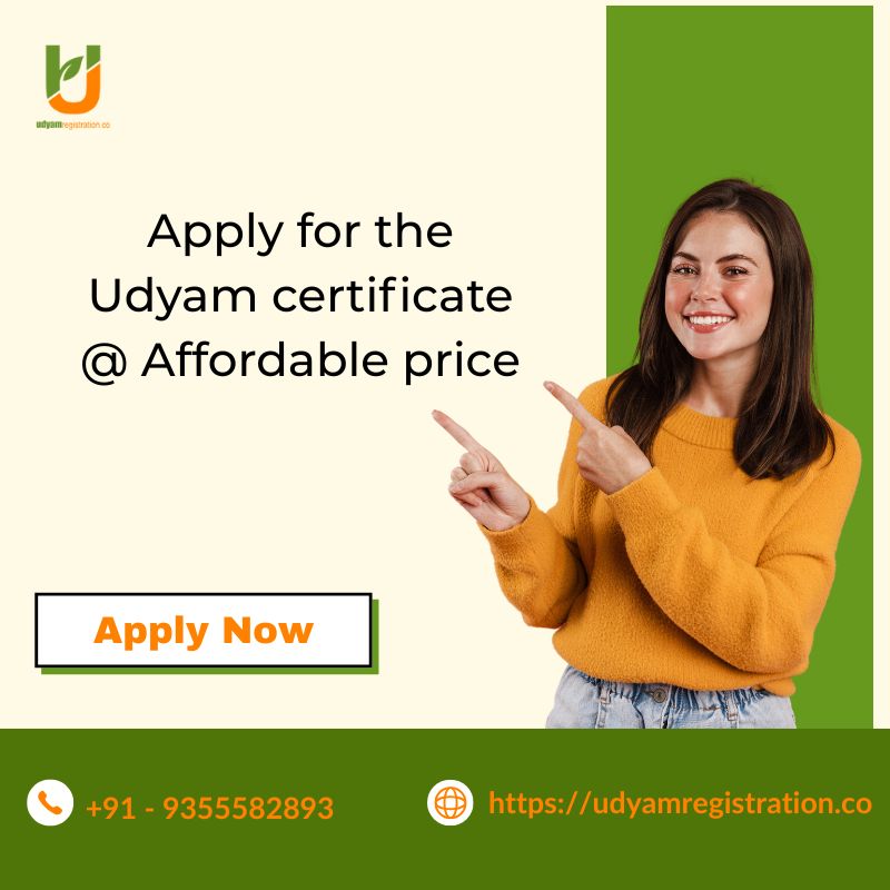 Apply for the Udyam certificate @ Affordable price